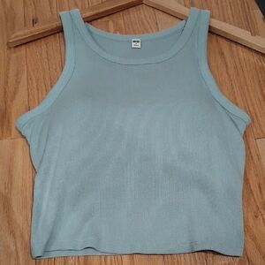 Uniqlo Soft Blue Ribbed Tank Top